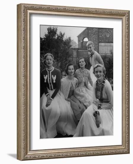 Women Modeling Decorated Sweaters-Nina Leen-Framed Photographic Print