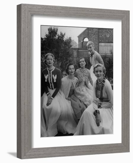 Women Modeling Decorated Sweaters-Nina Leen-Framed Photographic Print