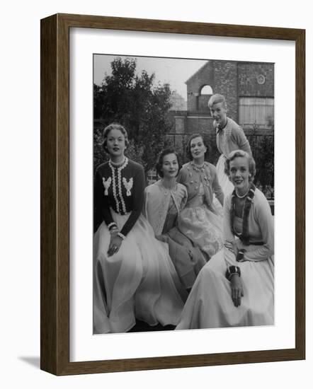 Women Modeling Decorated Sweaters-Nina Leen-Framed Photographic Print