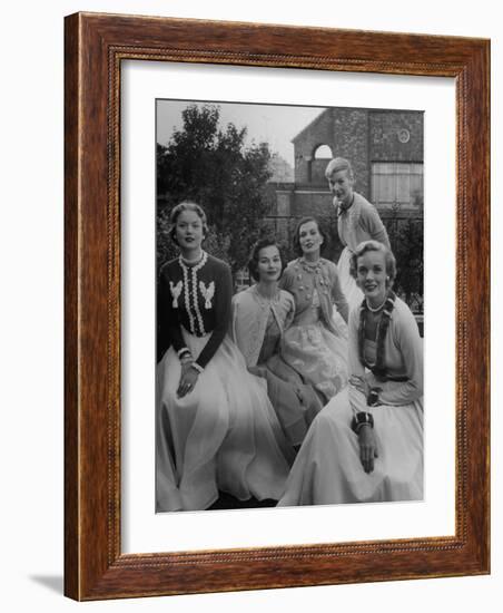 Women Modeling Decorated Sweaters-Nina Leen-Framed Photographic Print