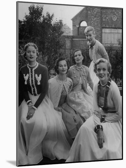 Women Modeling Decorated Sweaters-Nina Leen-Mounted Photographic Print