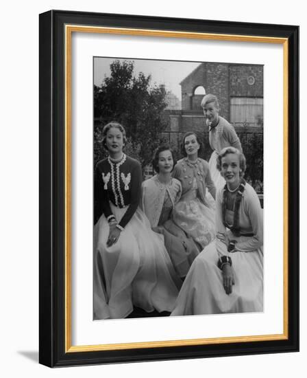 Women Modeling Decorated Sweaters-Nina Leen-Framed Photographic Print