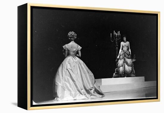 Women Modeling Evening Gowns at the Met Fashion Ball, New York, New York, November 1960-Walter Sanders-Framed Premier Image Canvas