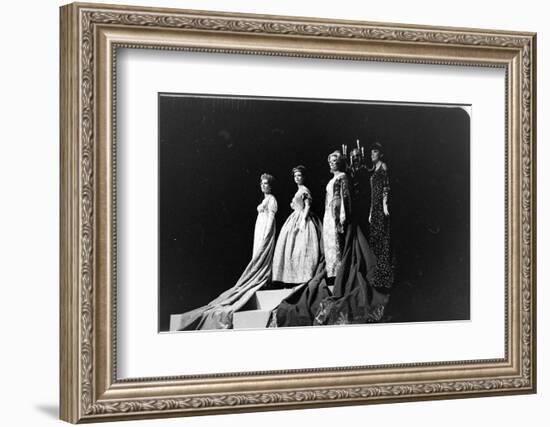 Women Modeling Evening Gowns at the Met Fashion Ball, New York, New York, November 1960-Walter Sanders-Framed Photographic Print