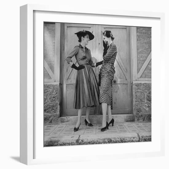 Women Modeling Spring Dresses-Gordon Parks-Framed Photographic Print