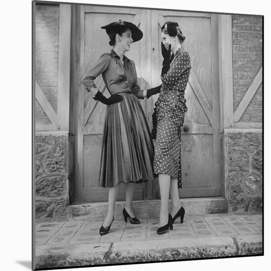 Women Modeling Spring Dresses-Gordon Parks-Mounted Photographic Print