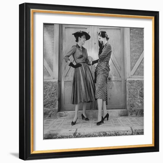 Women Modeling Spring Dresses-Gordon Parks-Framed Photographic Print