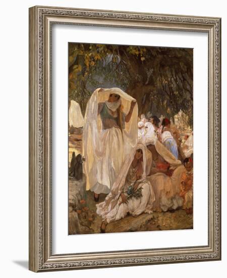 Women of Blidah on the day of the Prophet, Algeria, 1900-Frederick Arthur Bridgman-Framed Giclee Print