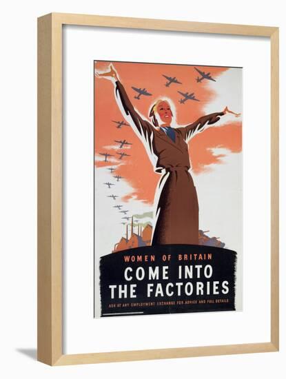 'Women of Britain Come into the Factories', c1940-Unknown-Framed Giclee Print