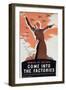 "Women of Britain Come into the Factories", Propaganda Poster, C.1940-null-Framed Giclee Print