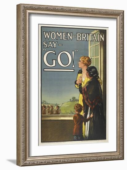 Women Of Britain Say - "GO!" British Patriotic Poster Urging Men To Volunteer-null-Framed Giclee Print