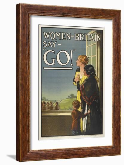 Women Of Britain Say - "GO!" British Patriotic Poster Urging Men To Volunteer-null-Framed Giclee Print