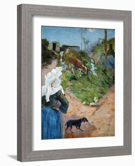 Women of Brittany and Calf, 1888-Paul Gauguin-Framed Giclee Print