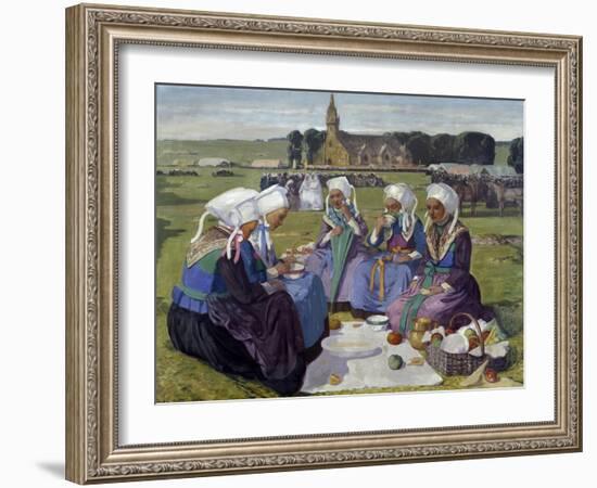 Women of Plougastel at Pardon De Saint Anne-La-Palud-Charles Cottet-Framed Giclee Print