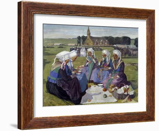 Women of Plougastel at Pardon De Saint Anne-La-Palud-Charles Cottet-Framed Giclee Print