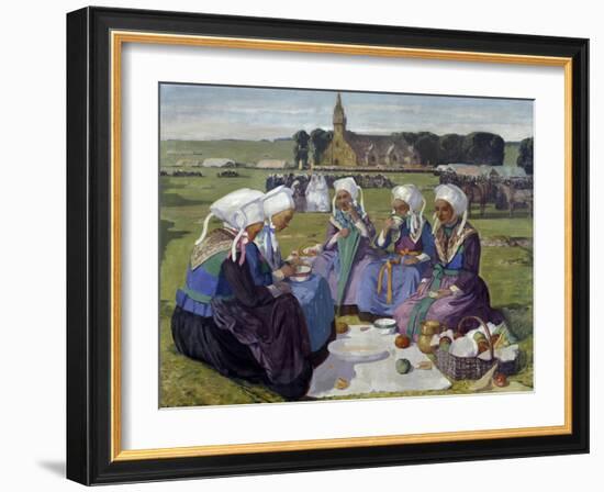 Women of Plougastel at Pardon De Saint Anne-La-Palud-Charles Cottet-Framed Giclee Print