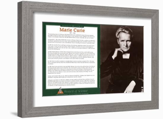 Women of Science - Marie Curie-null-Framed Art Print