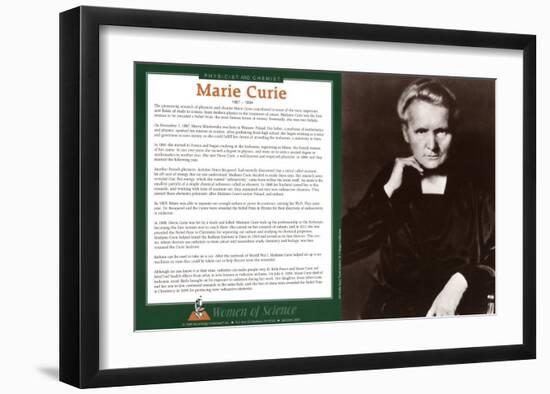 Women of Science - Marie Curie--Framed Art Print