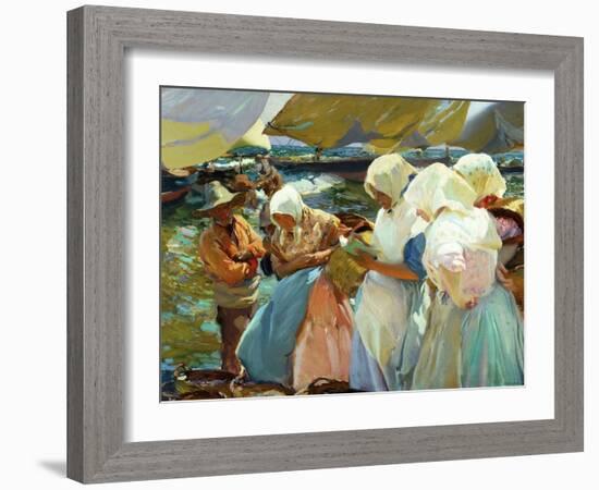 Women of Valencia At the Beach, 1915-Joaquín Sorolla y Bastida-Framed Giclee Print