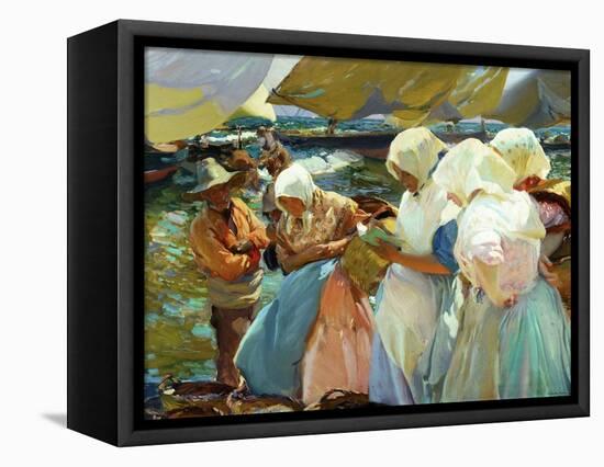 Women of Valencia At the Beach, 1915-Joaquín Sorolla y Bastida-Framed Premier Image Canvas