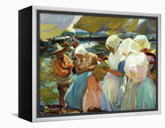 Women of Valencia At the Beach, 1915-Joaquín Sorolla y Bastida-Framed Premier Image Canvas