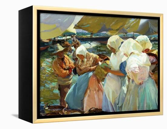 Women of Valencia At the Beach, 1915-Joaquín Sorolla y Bastida-Framed Premier Image Canvas