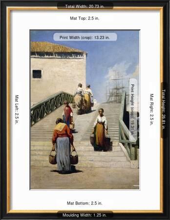 Women On A Bridge In Venice 1869 Giclee Print Vincenzo Cabianca Art Com