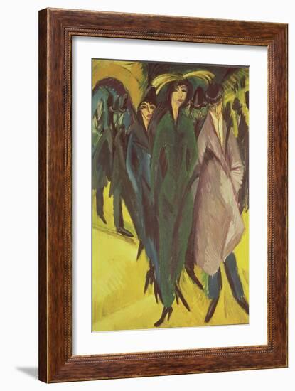 Women on the Street, 1915-Ernst Ludwig Kirchner-Framed Giclee Print