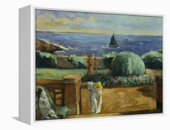 Women on the Terrace at Prefailles; Femmes Sur La Terrasse a Prefailles-Henri Lebasque-Framed Premier Image Canvas