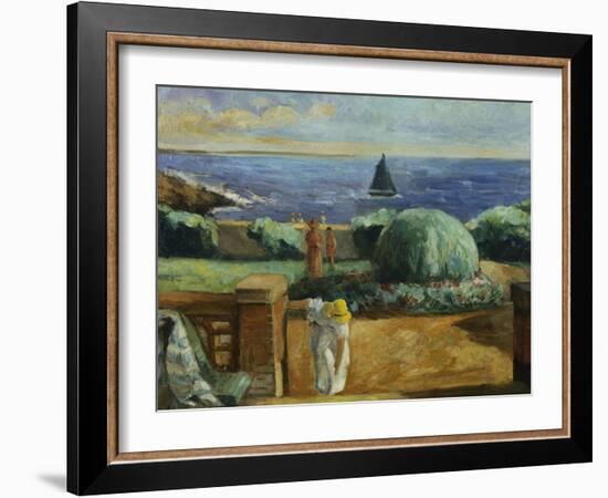 Women on the Terrace at Prefailles; Femmes Sur La Terrasse a Prefailles-Henri Lebasque-Framed Giclee Print