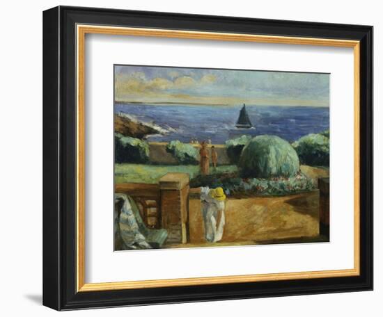 Women on the Terrace at Prefailles; Femmes Sur La Terrasse a Prefailles-Henri Lebasque-Framed Premium Giclee Print