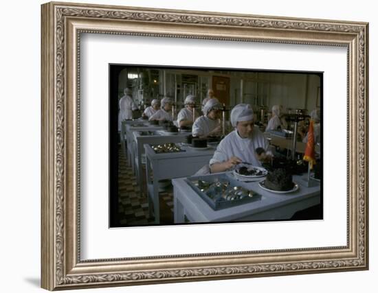 Women Packing Caviar Into Glass Jars for Export at Astrakhan Fish Complex Processing Plant-Carl Mydans-Framed Photographic Print