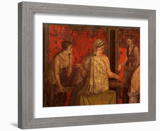 Women Performing Cult of Eleusinian Mystery, Fresco, from Villa of Mysteries, Pompeii-null-Framed Giclee Print