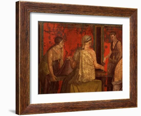 Women Performing Cult of Eleusinian Mystery, Fresco, from Villa of Mysteries, Pompeii-null-Framed Giclee Print