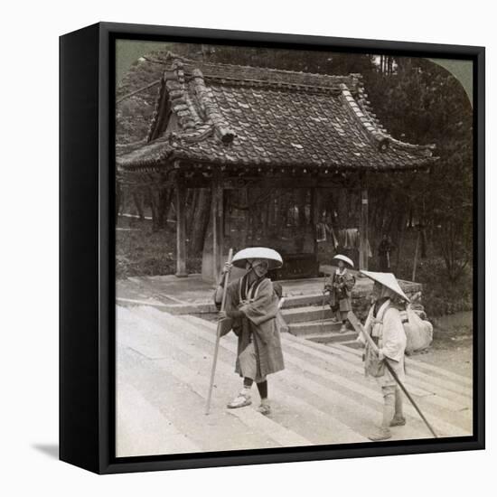 Women Pilgrims on the Steps of Omuro Gosho, Kyoto, Japan, 1904-Underwood & Underwood-Framed Premier Image Canvas