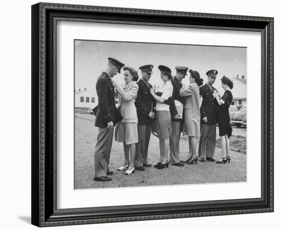 Women Pinning Wings Onto Four Air Force Cadets at Foster Field-Dmitri Kessel-Framed Photographic Print