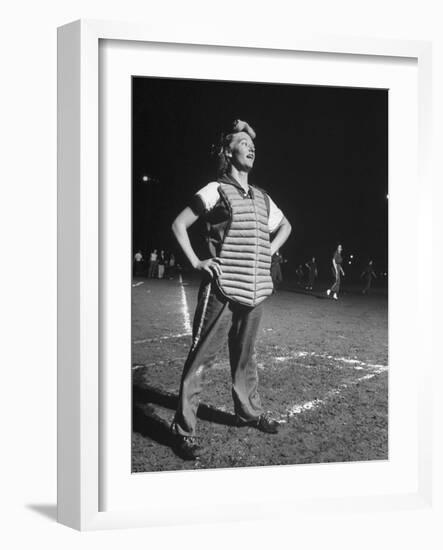 Women Playing Softball-null-Framed Photographic Print