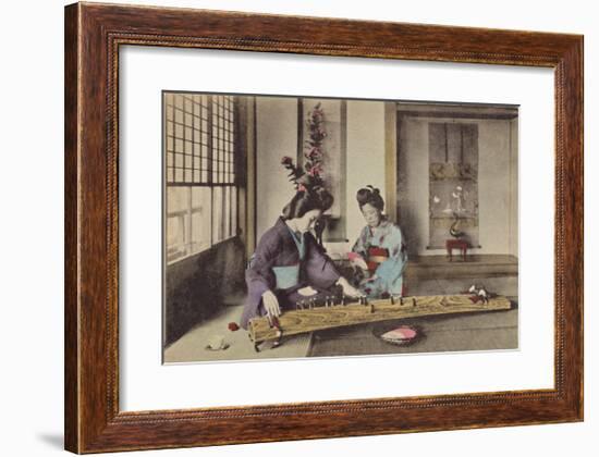 Women Playing the Koto-The Kyoto Collection-Framed Premium Giclee Print