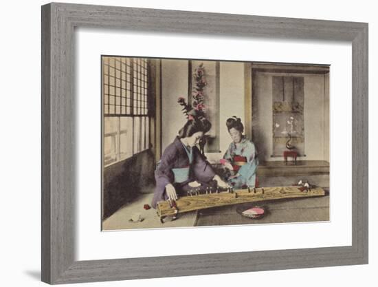 Women Playing the Koto-The Kyoto Collection-Framed Premium Giclee Print