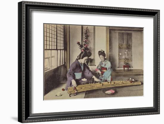 Women Playing the Koto-The Kyoto Collection-Framed Premium Giclee Print