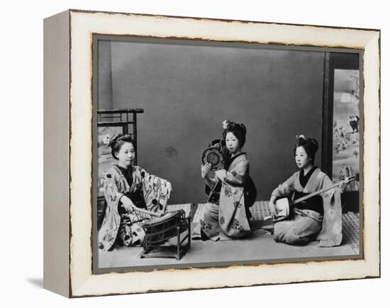 Women Playing Traditional Japanese Instruments-null-Framed Premier Image Canvas