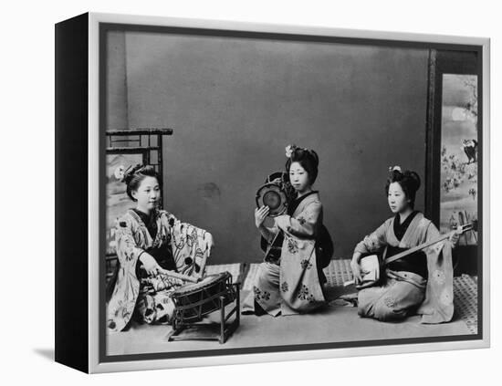 Women Playing Traditional Japanese Instruments-null-Framed Premier Image Canvas