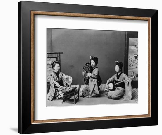 Women Playing Traditional Japanese Instruments-null-Framed Photographic Print