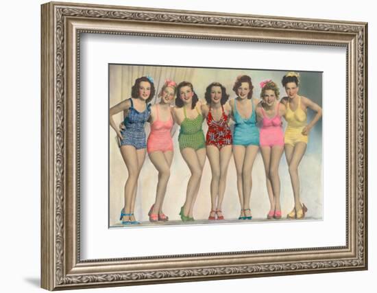 Women Posing in Bathing Suits-null-Framed Photo