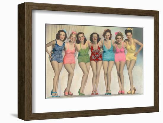 Women Posing in Bathing Suits-null-Framed Photo