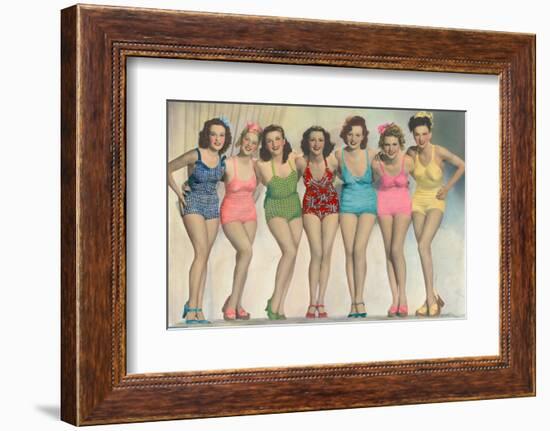 Women Posing in Bathing Suits-null-Framed Photo