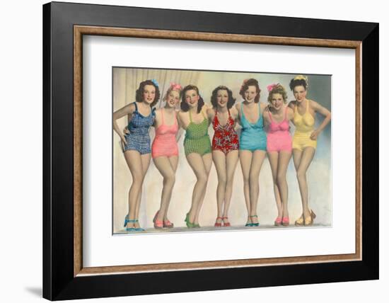 Women Posing in Bathing Suits-null-Framed Photo