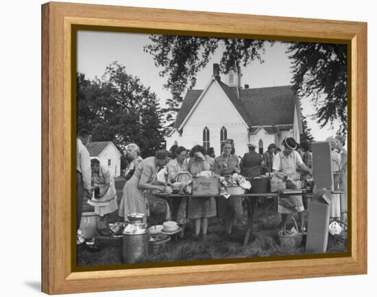 Women Preparing for the Church Picnic-Bob Landry-Framed Premier Image Canvas