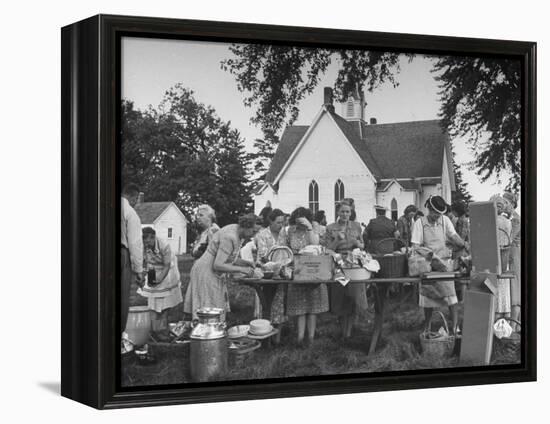 Women Preparing for the Church Picnic-Bob Landry-Framed Premier Image Canvas