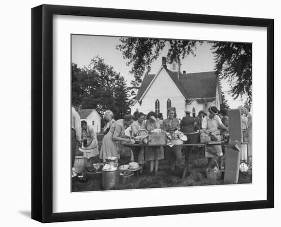 Women Preparing for the Church Picnic-Bob Landry-Framed Photographic Print